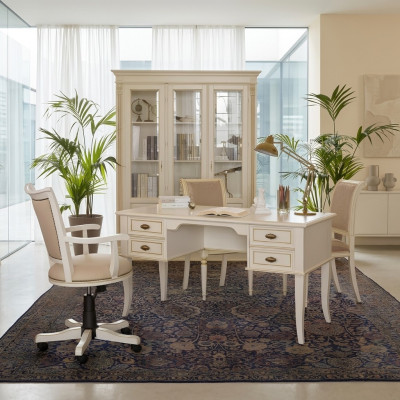 Büro Schreibtisch + Sessel Schreibtische Tisch Holz Stuhl 2tlg Set Italien