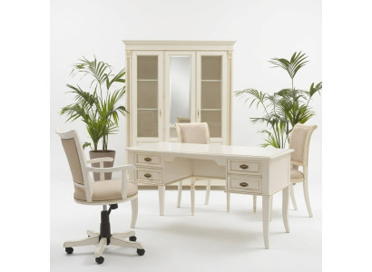 Büro Schreibtisch + Sessel Schreibtische Tisch Holz Stuhl 2tlg Set Italien