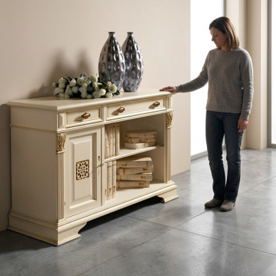 Italienische Design Möbel Antik - Holz Bar Anrichte Schrank Kommode
