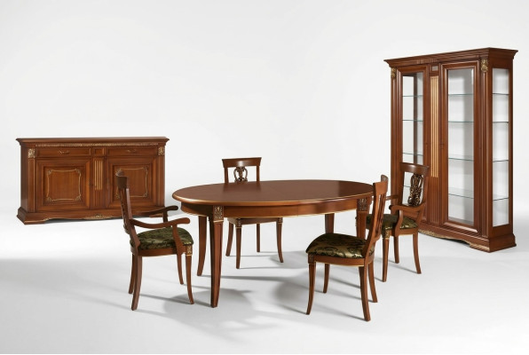 Esstisch Tisch Gruppe Esszimmer Wohnzimmer Holz Barock Rokoko Italien Möbel