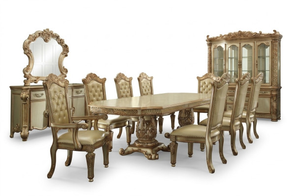 Esszimmer Set Garnitur Vitrine Tisch 8x Stuhl Kommode Spiegel Barock
