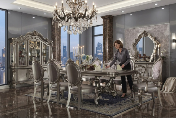 Esszimmer Set Garnitur Tisch 8x Stuhl Kommode Spiegel Barock Neu 11tlg.