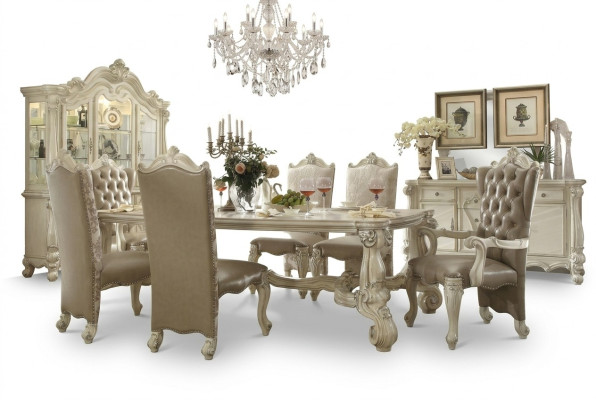 Königliche 7tlg. Garnitur Esszimmer Set Rokoko-Barock Tisch mit 6x Stühlen