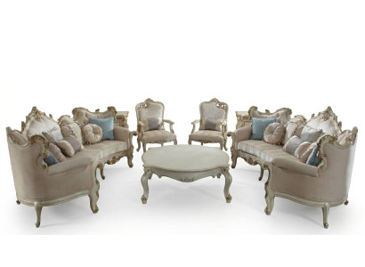 Luxus Möbel Sofagarnitur Couch Sofa Polster 4+4+1+1 Sitzer mit Couchtisch