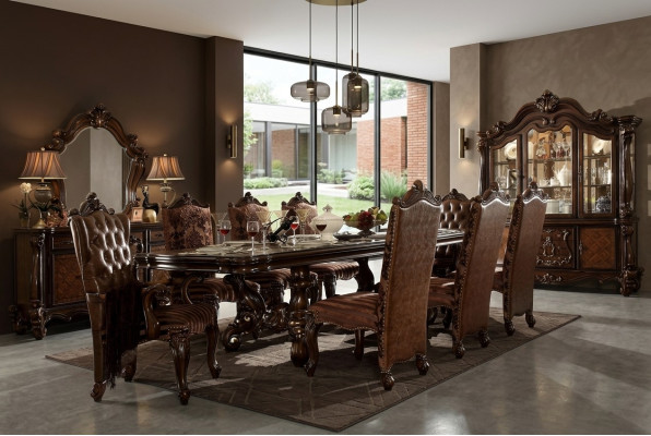 Esszimmer Set Garnitur Vitrine Tisch 8x Stühle Kommode Deko Spiegel Barock Stil