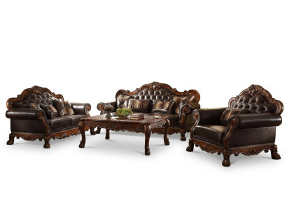 Luxus Chesterfield Sofagarnitur 3+2+1 Sitzer mit Couchtisch Möbel Couch Sofa Neu