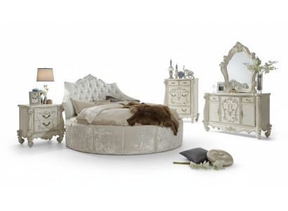 Rundes Samt Bett Chesterfield Luxus Polster Rund Betten Stoff Textil Hotel