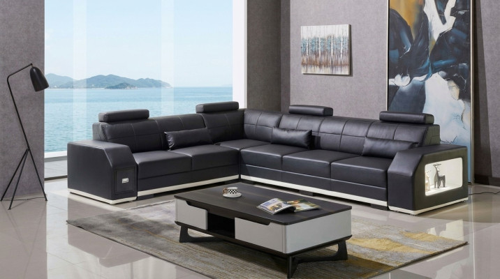 Ecksofa Ledersofa Big L Form Wohnlandschaft Sofa Couch Garnitur