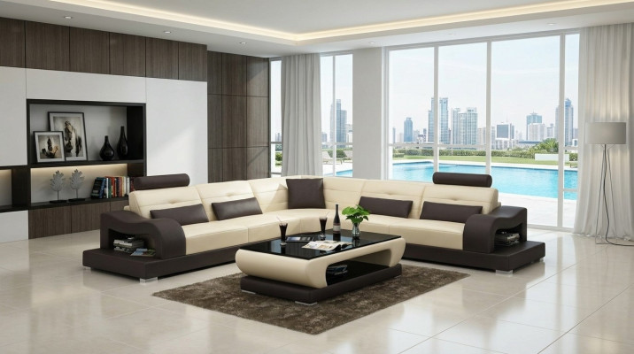 Ledersofa Couch Wohnlandschaft L Form Dekor Design Modern Sofa Eck Sofas