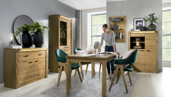 Ausziehbarer Design Holztisch Tisch Ess Wohnzimmer Holz Tische Neu 160/200cm Neu