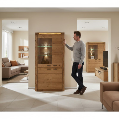 Vitrine Schrank Kommode Wohnzimmer Glas Regal Vitrinen Regale Holz Schränke Neu