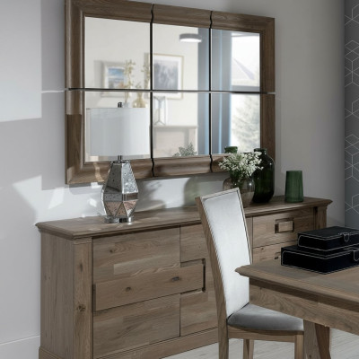 Kommoden Schrank mit Spiegel xxl Kommode Buffet Holz neu Anrichte 2tlg. Holz Set