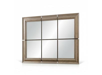 Moderner Großer Spiegel Wandspiegel Echt Holz Rahmen Hängespiegel Neu 146x105cm