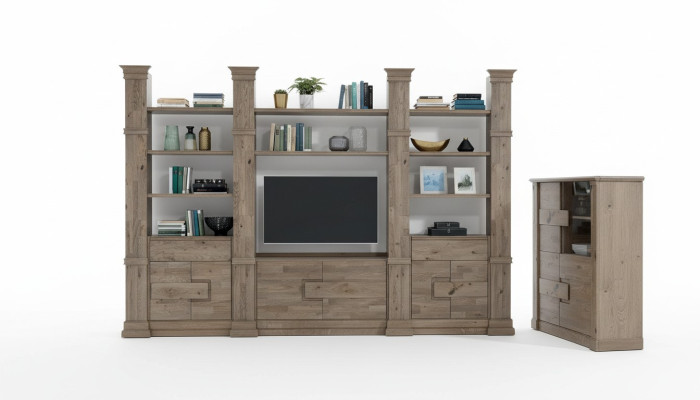 Wohnwand Schranksystem Wohnzimmer Schrank Landhaus Kommode TV