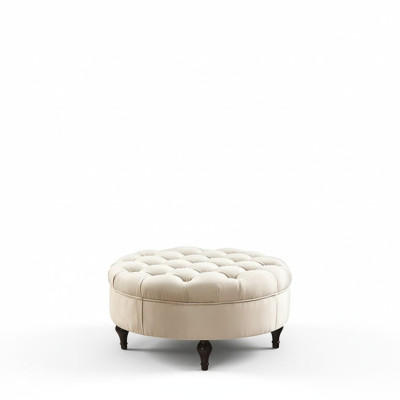 Runder Chesterfield Polster Hocker Fußhocker Ottomane Rund Sofa Beistell Neu