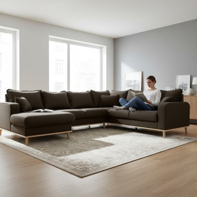 Ecksofa Sofa Couch Polster U-Form Wohnlandschaft Sitzgarnitur Sofas