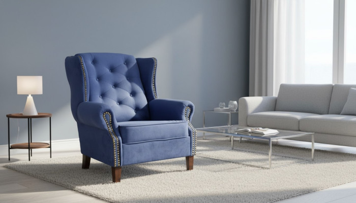Sessel Fernseh Sofa 1 Sitzer Couch Designer Textil Sofas Polster Ohrensessel