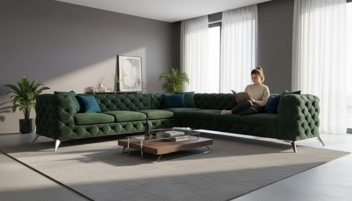 Chesterfield Design Ecksofa Sofa Couch Design Couchen Polster Eckgarnitur