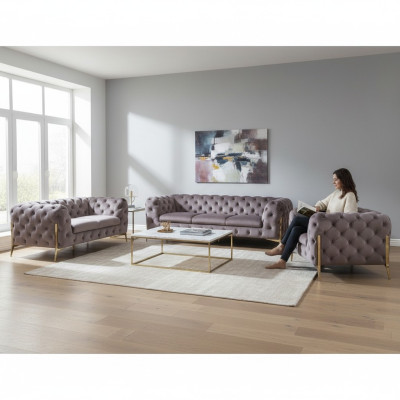 Designer Chesterfield Sofagarnitur Sofa Couch Polster Set 321 Sitzgarnitur Neu