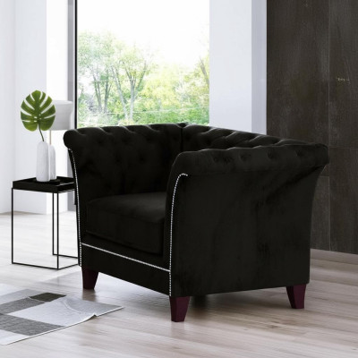 Chesterfield Sessel Couch Polster 1 Sitzer Samt Design Couchen Deko Sofas