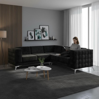 L-Form Couch Wohnlandschaft Ecksofa Garnitur Modern Design Sofa textil Stoff neu