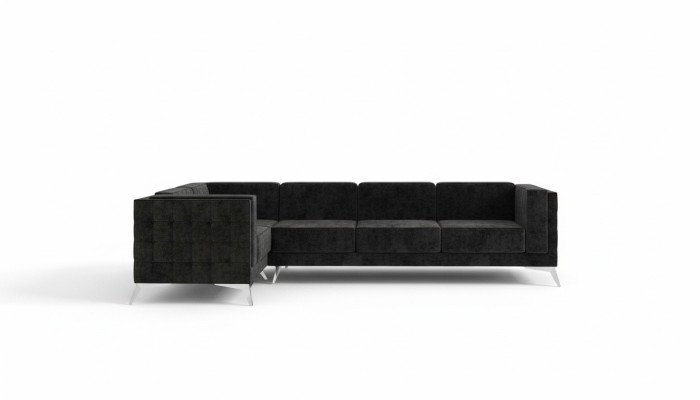 Chesterfield Ecksofa L-Form Stoff Design Couch Polster Sitz Textil Sofa Eck Neu