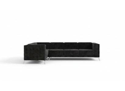 Chesterfield Ecksofa L-Form Stoff Design Couch Polster Sitz Textil Sofa Eck Neu