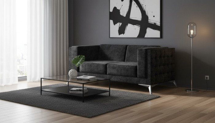 Sofa 2 Sitzer Stoff Couch Textil Zweisitzer Design Moderne Sitz Polster Sofas