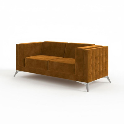 Zweisitzer 2 Sitzer Chesterfield Polster Couch Stoff Couchen Sofa Sitz Garnitur