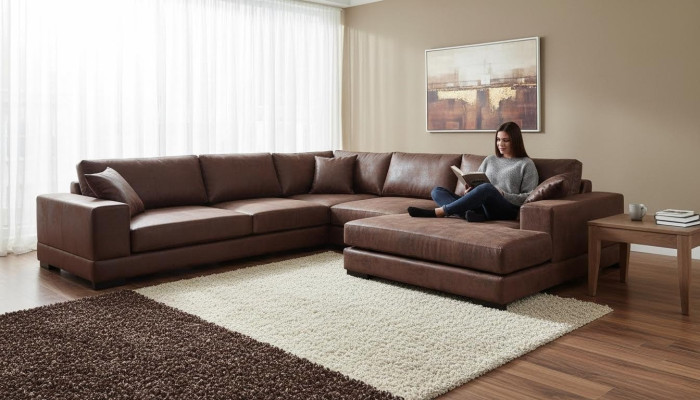 Big Sofa Couch Ecksofa Vintage xxl Polster Eck Garnitur Wohnlandschaft
