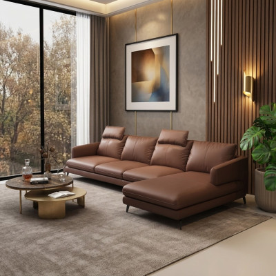 Sofa L-Form Ledersofa Couch Wohnlandschaft Ecksofa Garnitur Moderne Couchen Neu