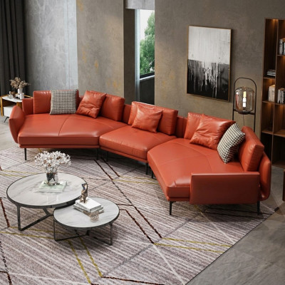 Wohnlandschaft Garnitur Design Modern Sofa Ecksofa Sofa U-Form Ledersofa Couch