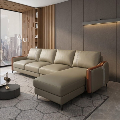 Sitz Ledersofa Couch Wohnlandschaft Garnitur Design Modern Sofas Ecksofa L-Form