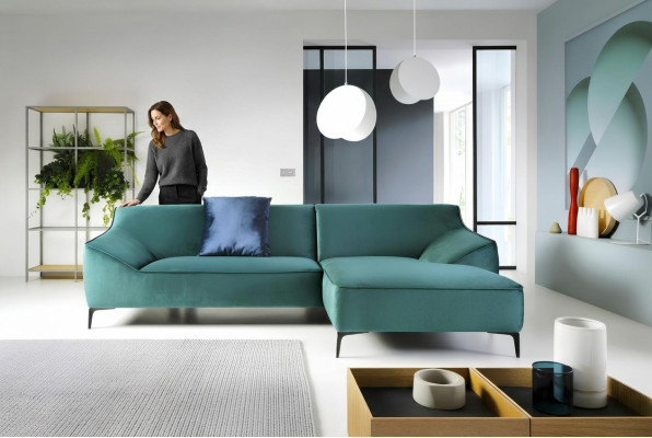 Design Ecksofa L-form Modern Sofas Stoff Textil Couch Wohnlandschaft Sofa Samt