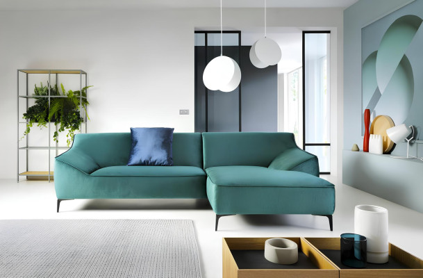 Design Ecksofa L-form Modern Sofas Stoff Textil Couch Wohnlandschaft Sofa Samt