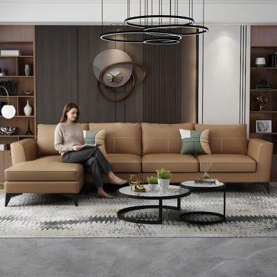 Design Esk Ecksofa L-form Modern Sofas Ledersofa Couch Sitz Wohnlandschaft Sofa