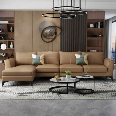 Design Esk Ecksofa L-form Modern Sofas Ledersofa Couch Sitz Wohnlandschaft Sofa