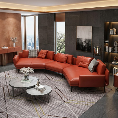 Edle Ecksofa U-Form Wohnlandschaft Sofa Couch Polster Ecke Garnitur Ledersofa