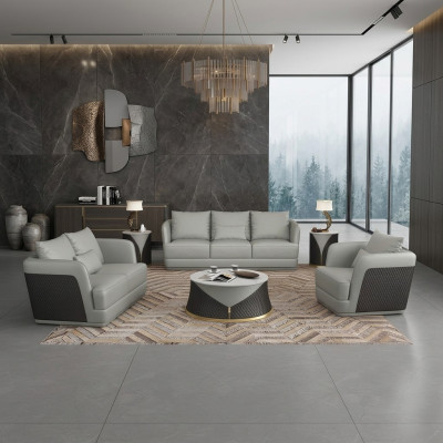 Sofagarnitur 3+2 Sitzer Wohnlandschaft Sofa Couch Polster Garnitur Ledersofa Neu
