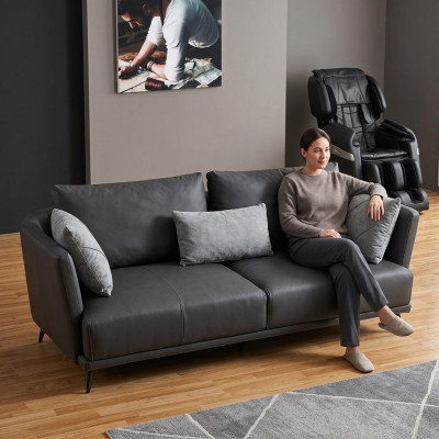 Dreisitzer Design Sofa Couch Polster Sofa Ledersofa Modern Relax Club 3 Sitzer