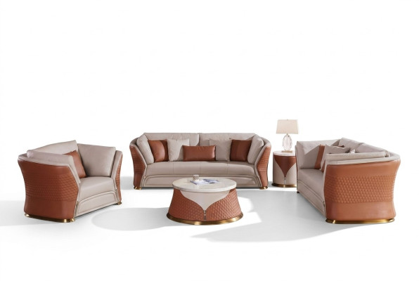 Wohnlandschaft Sofas Couch Polster Sofa 3 Sitzer Garnitur Ledersofa Modern Neu