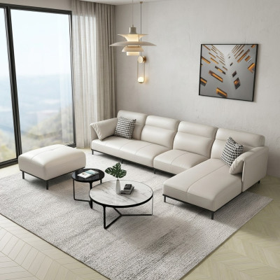 Ecke Ecksofa L-Form Wohnlandschaft Sofa Polster Couch Garnitur Stoff Sofas Leder