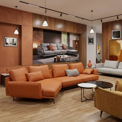 Ecke Ecksofa L-Form Wohnlandschaft Sofa Couch Polster Garnitur Leder Stoff Sofas