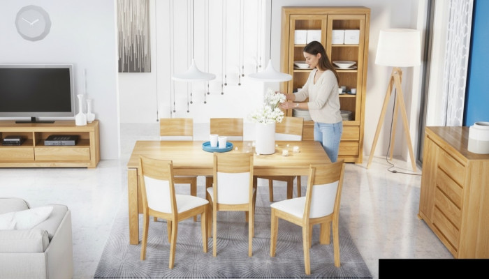 Esstisch Holz Tische Wohn Ess Zimmer Tisch Massivholz 200x90cm Esstische Massiv