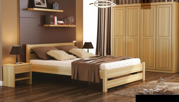 Schlafzimmer Set Komplett 5tlg. Bett Echte Nachttische Massive Holz Möbel Neu
