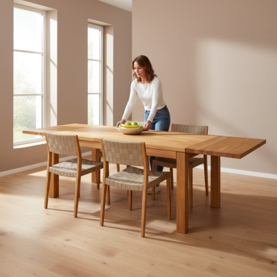 Esszimmer Esstisch Massive Tische Tisch 140x90cm Echtes Holz Vollholz Neu Möbel