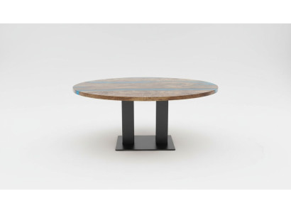 Runder Esstisch River Table Echtes Holz Flusstisch 150cm Tische Epoxidharz
