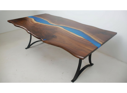 Esstisch River Table Echtes Holz Flusstisch 220x100 Massive Tische Epoxidharz