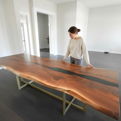 Flusstisch Esstisch River Table Massiv Tische 240x100 Epoxidharz Meer
