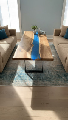 Esstisch tische epoxid harz epoxy tisch wasserfall echtes holz massive möbel